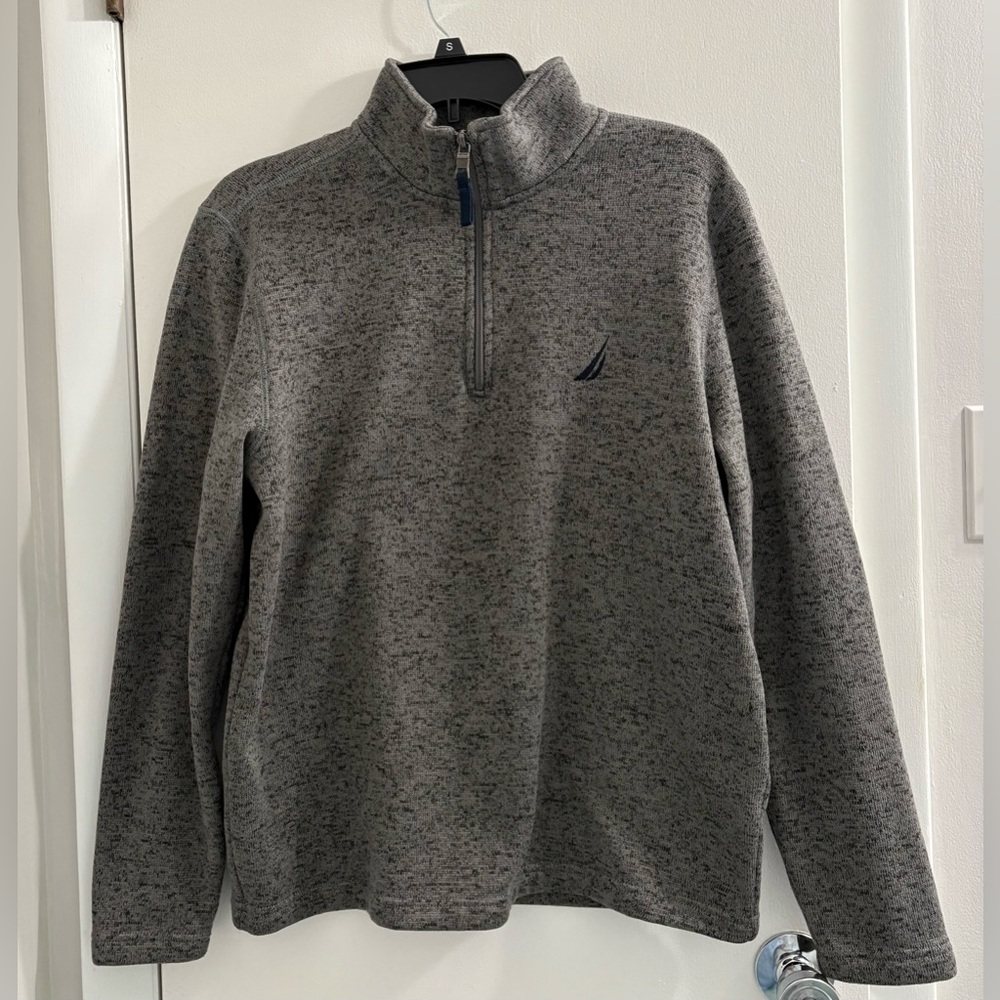 Nautica Sz M Men’s Gray Quarter-Zip Sweater